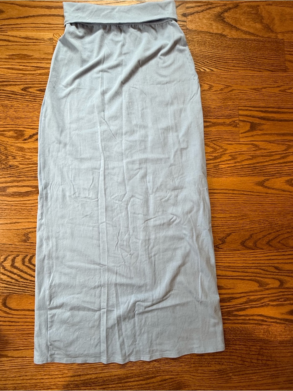 aerie Light Blue Maxi Skirt with Fold-Over Waistband